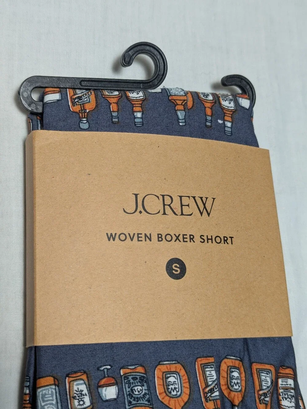 NWT J. Crew Men's Woven Boxer Shorts Whiskey Bar Print 100% Cotton Size Small